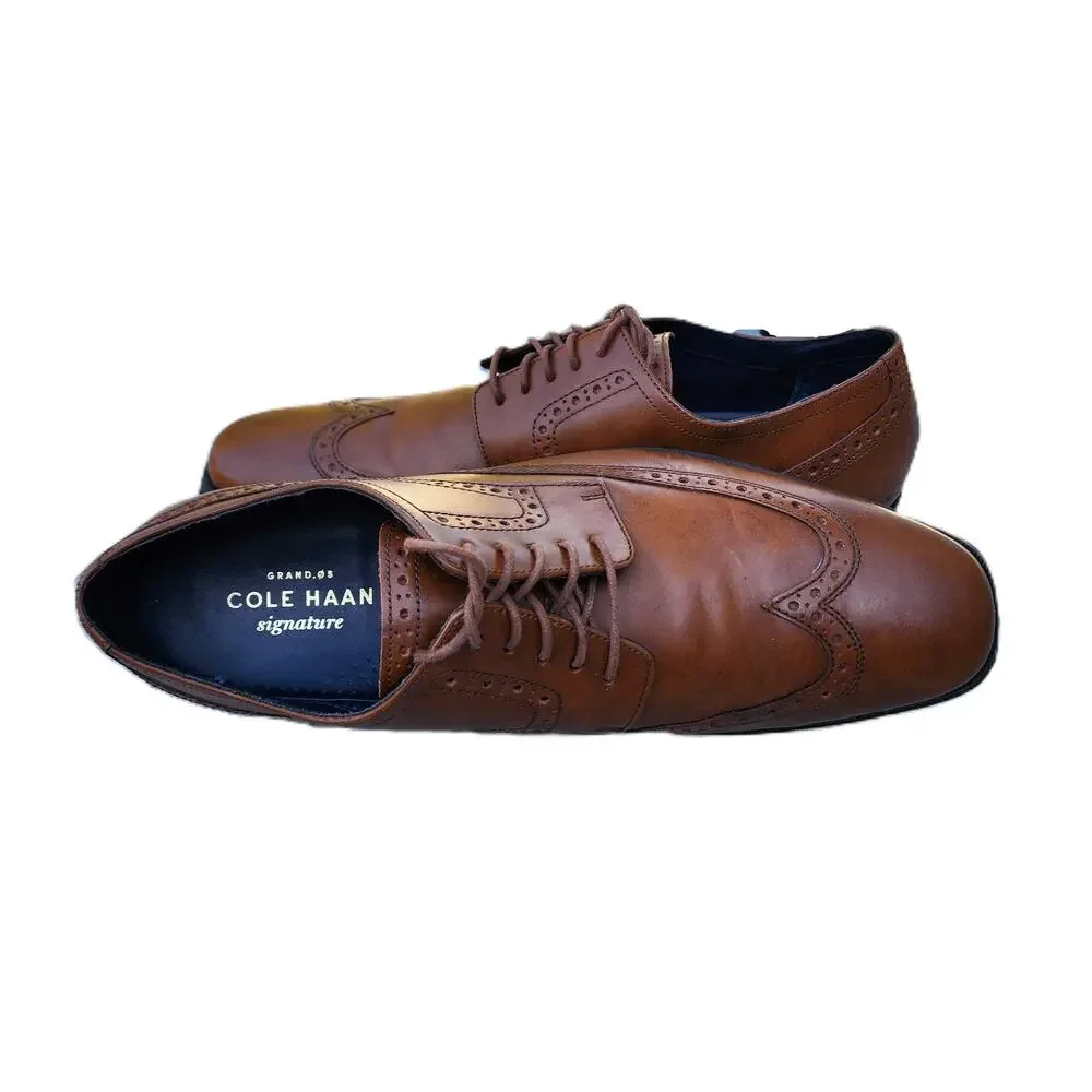 Cole Haan Grand 0s Signature Leather Brogue Wingtip Oxfords 8.5